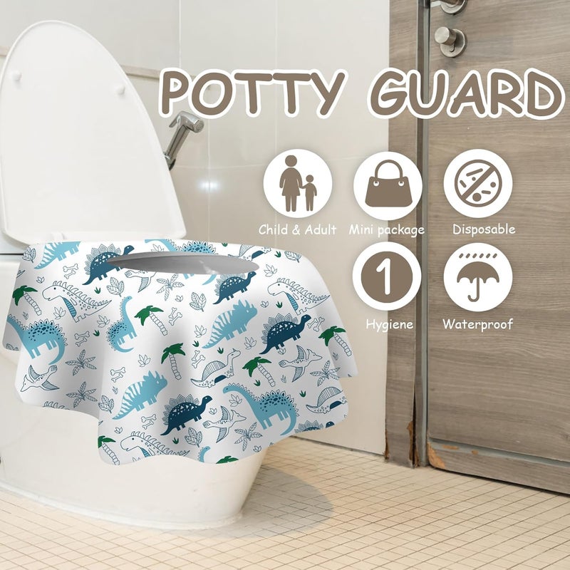 DEEKI Toilet Seat Covers Disposable, 40 Pcs XL Waterproof for Kids Adults, No-Slip Clean Safety Covers for Toddler Potty Training, Portable for Travel and Public Restrooms Toilets Airplane -Dinosaur - Image 4